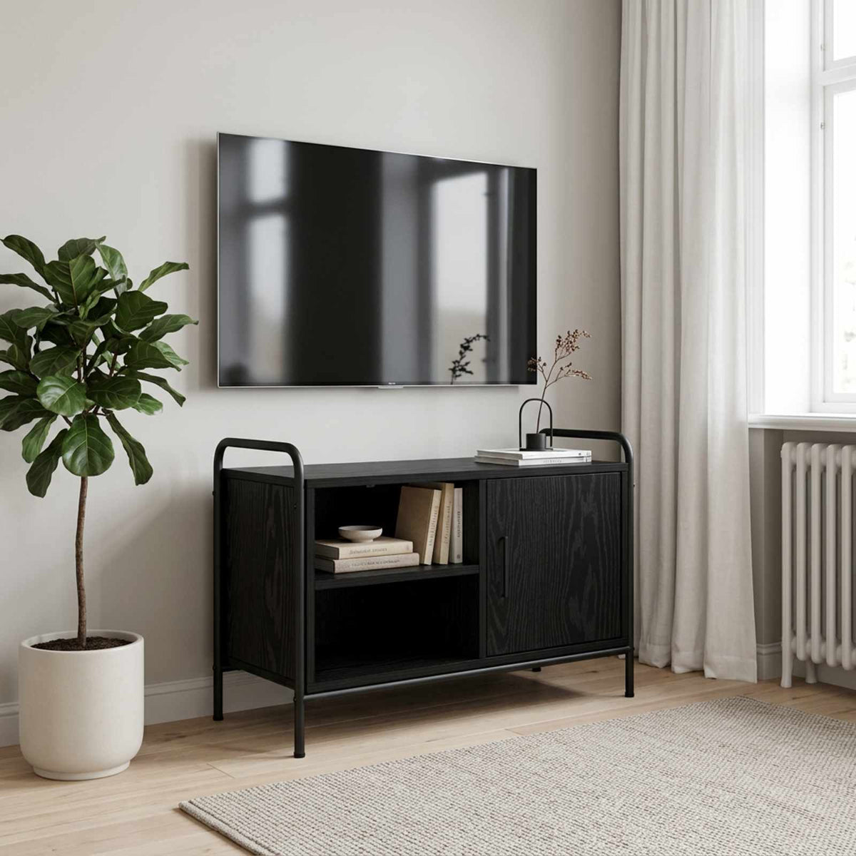 vidaXL TV Cabinet 67.5 x 33 x 50 cm Black Oak