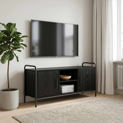 vidaXL TV Cabinet 99 x 33 x 50 cm Black Oak Engineered Wood