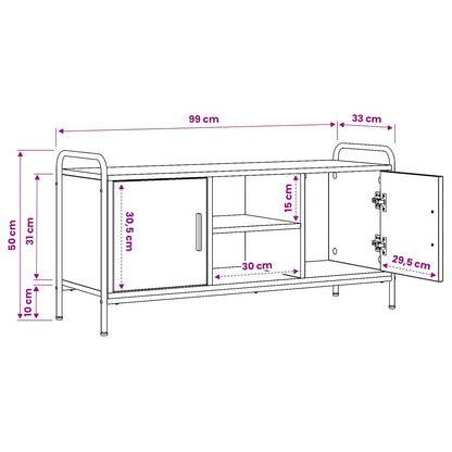 vidaXL TV Cabinet 99 x 33 x 50 cm Black Oak Engineered Wood