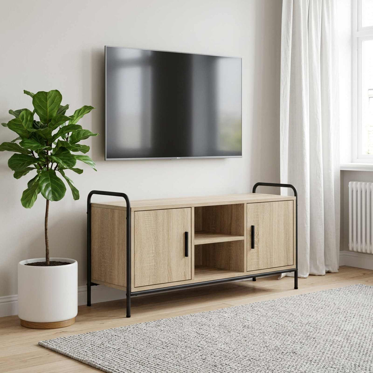 vidaXL TV Cabinet 99 x 33 x 50 cm Sonoma Oak Engineered Wood