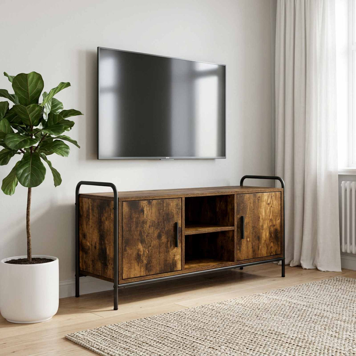 vidaXL TV Cabinet 99 x 33 x 50 cm Smoked Oak Engineered Wood