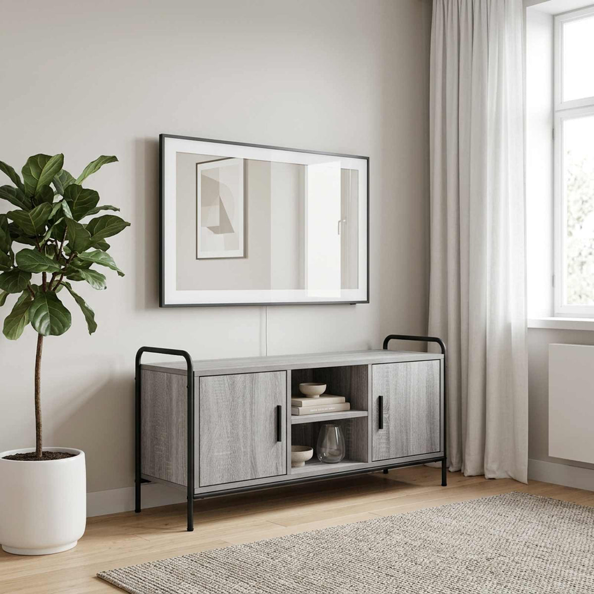 vidaXL TV Cabinet 99 x 33 x 50 cm Grey Sonoma Engineered Wood