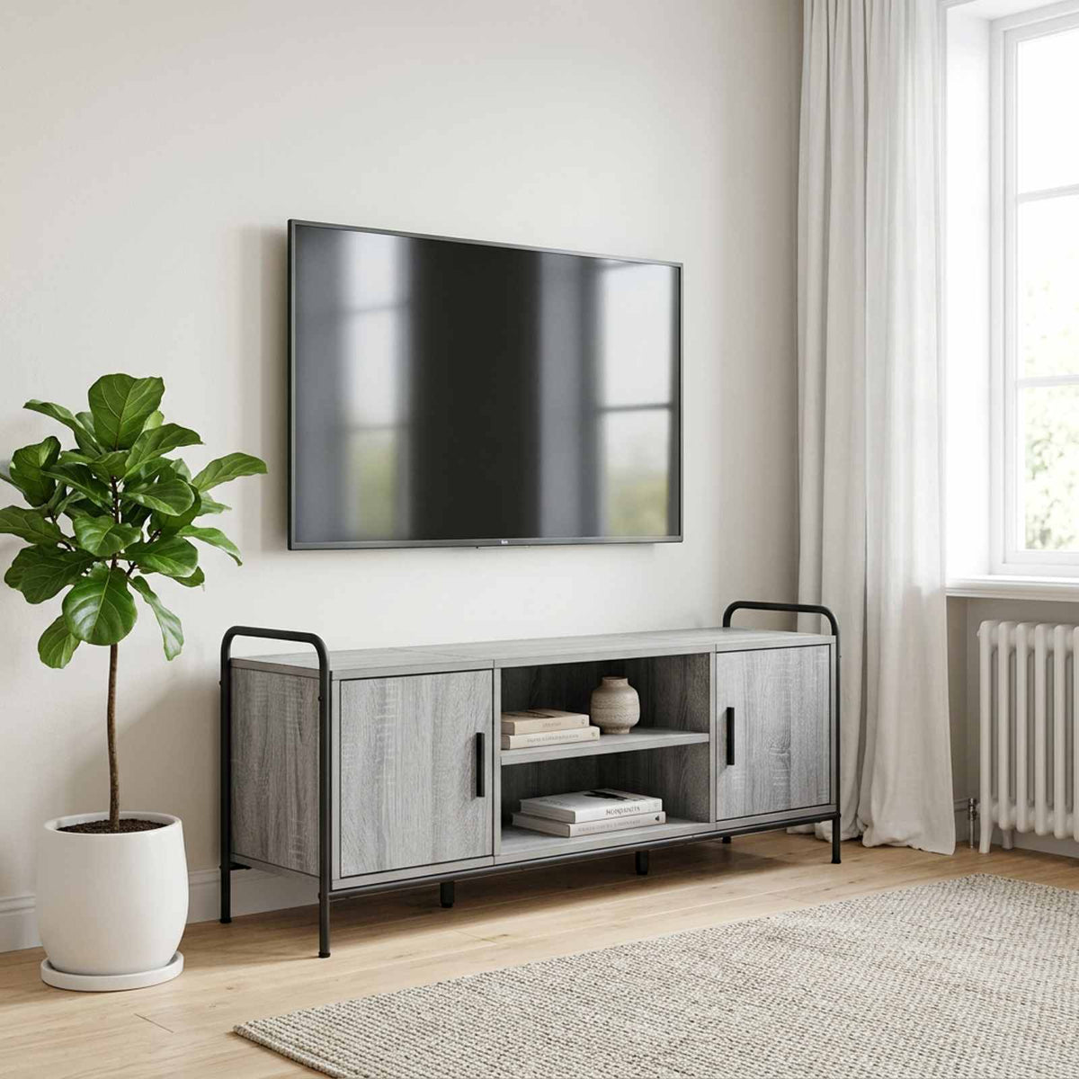 vidaXL TV Cabinet 119 x 33 x 50 cm Grey Sonoma
