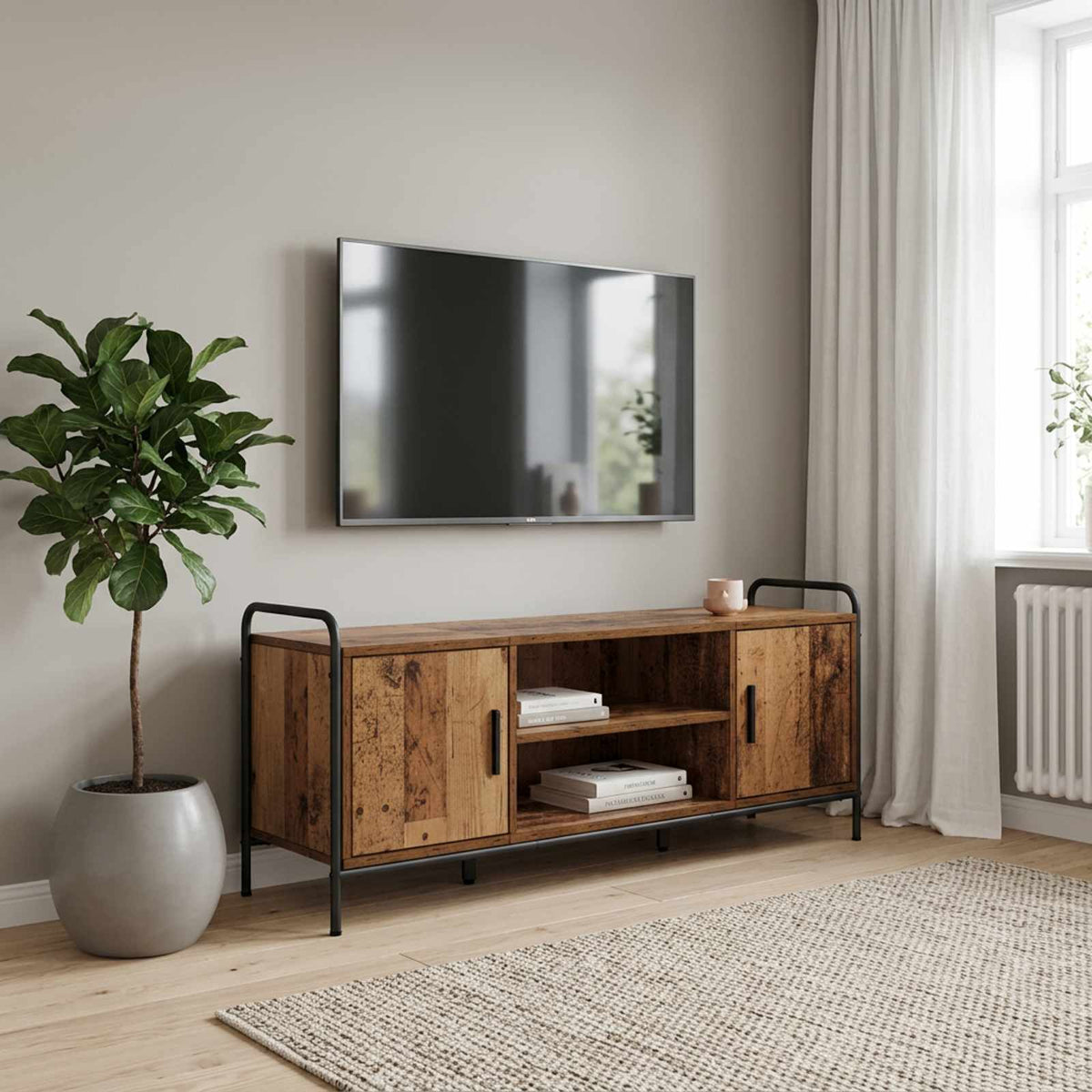 vidaXL TV Cabinet 119 x 33 x 50 cm Old Wood
