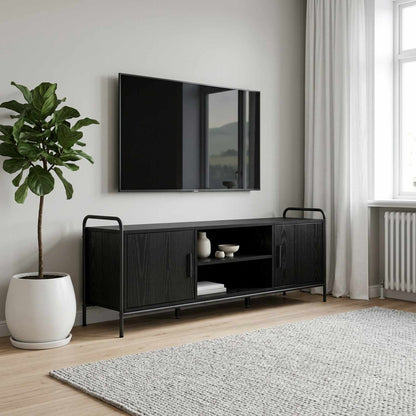 vidaXL TV Cabinet 133 x 33 x 50 cm Black Oak Engineered Wood