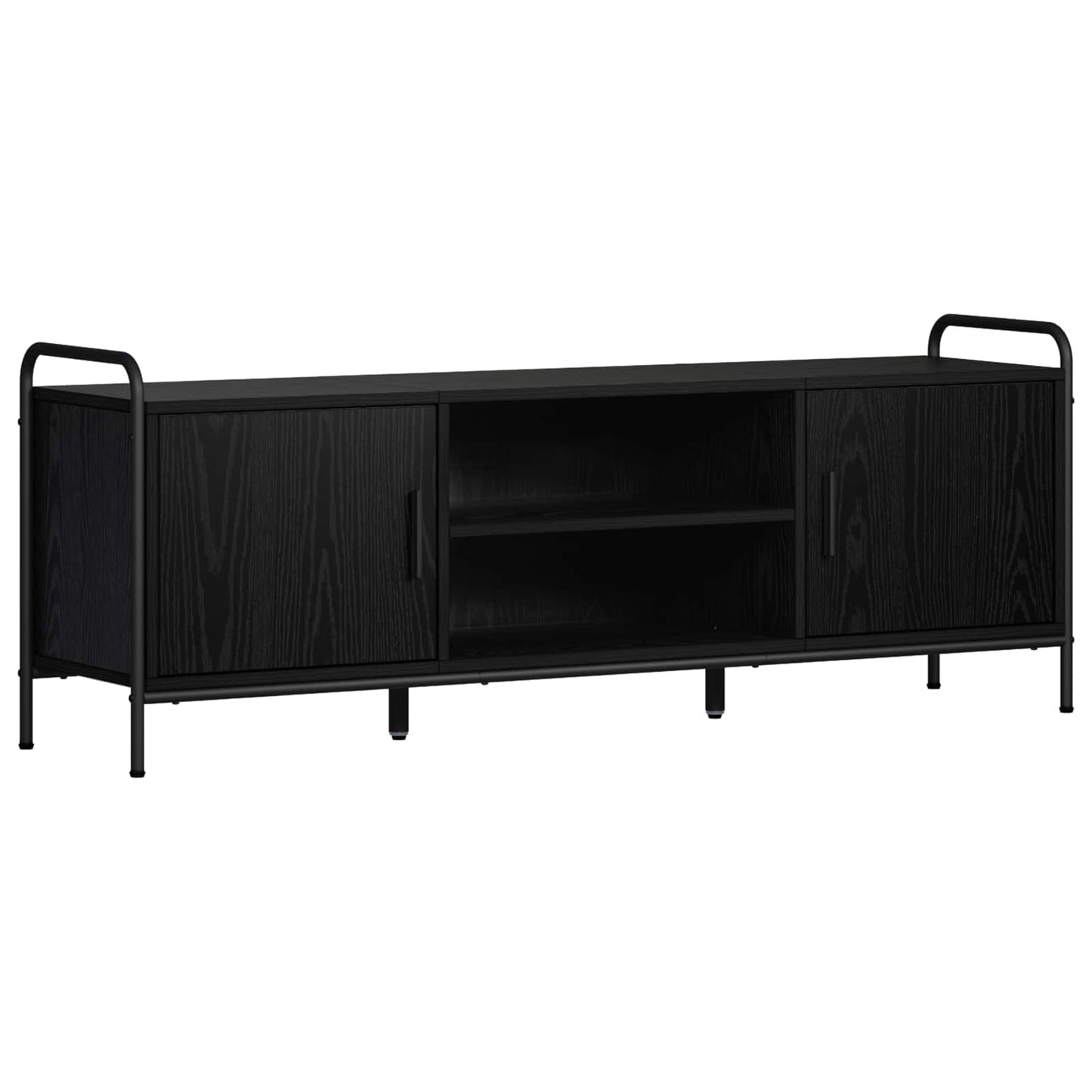 vidaXL TV Cabinet 133 x 33 x 50 cm Black Oak Engineered Wood