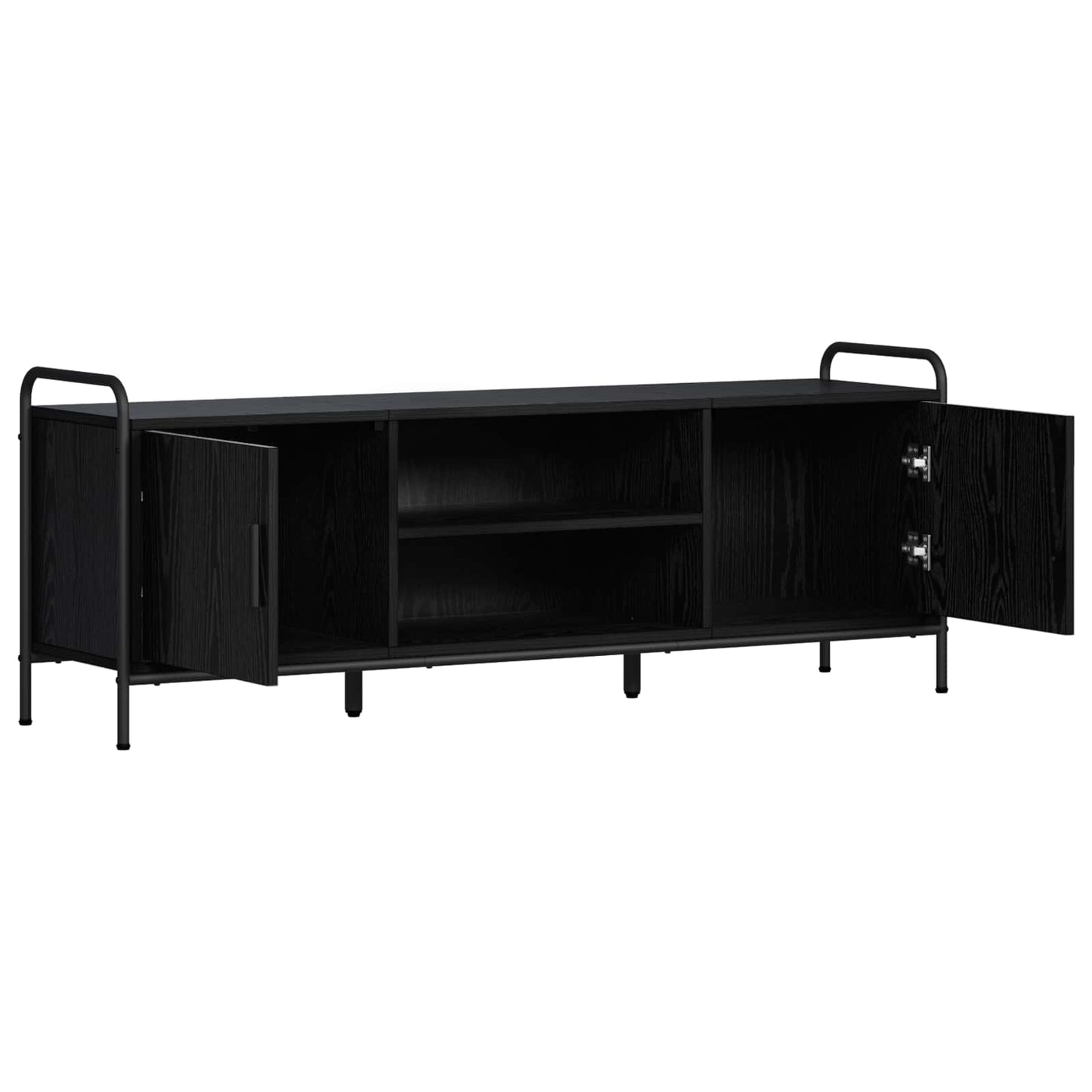 vidaXL TV Cabinet 133 x 33 x 50 cm Black Oak Engineered Wood