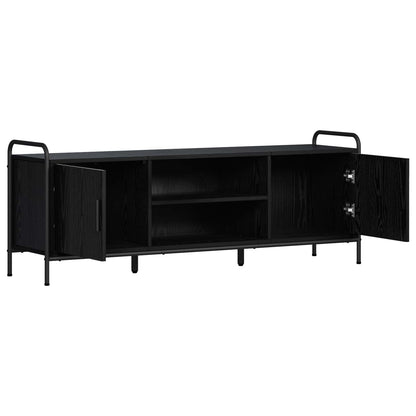 vidaXL TV Cabinet 133 x 33 x 50 cm Black Oak Engineered Wood
