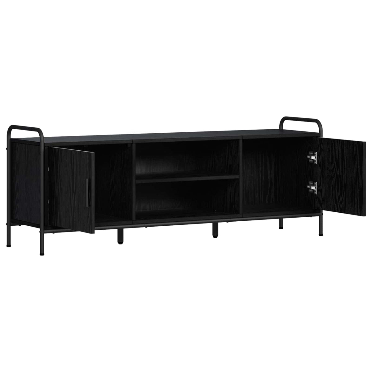 vidaXL TV Cabinet 133 x 33 x 50 cm Black Oak Engineered Wood