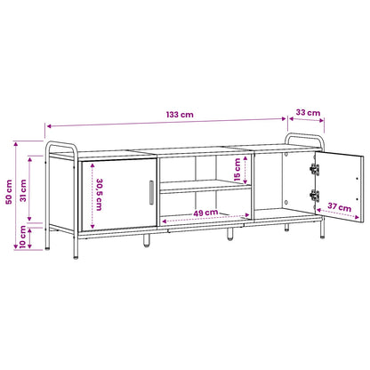 vidaXL TV Cabinet 133 x 33 x 50 cm Grey Sonoma Engineered Wood