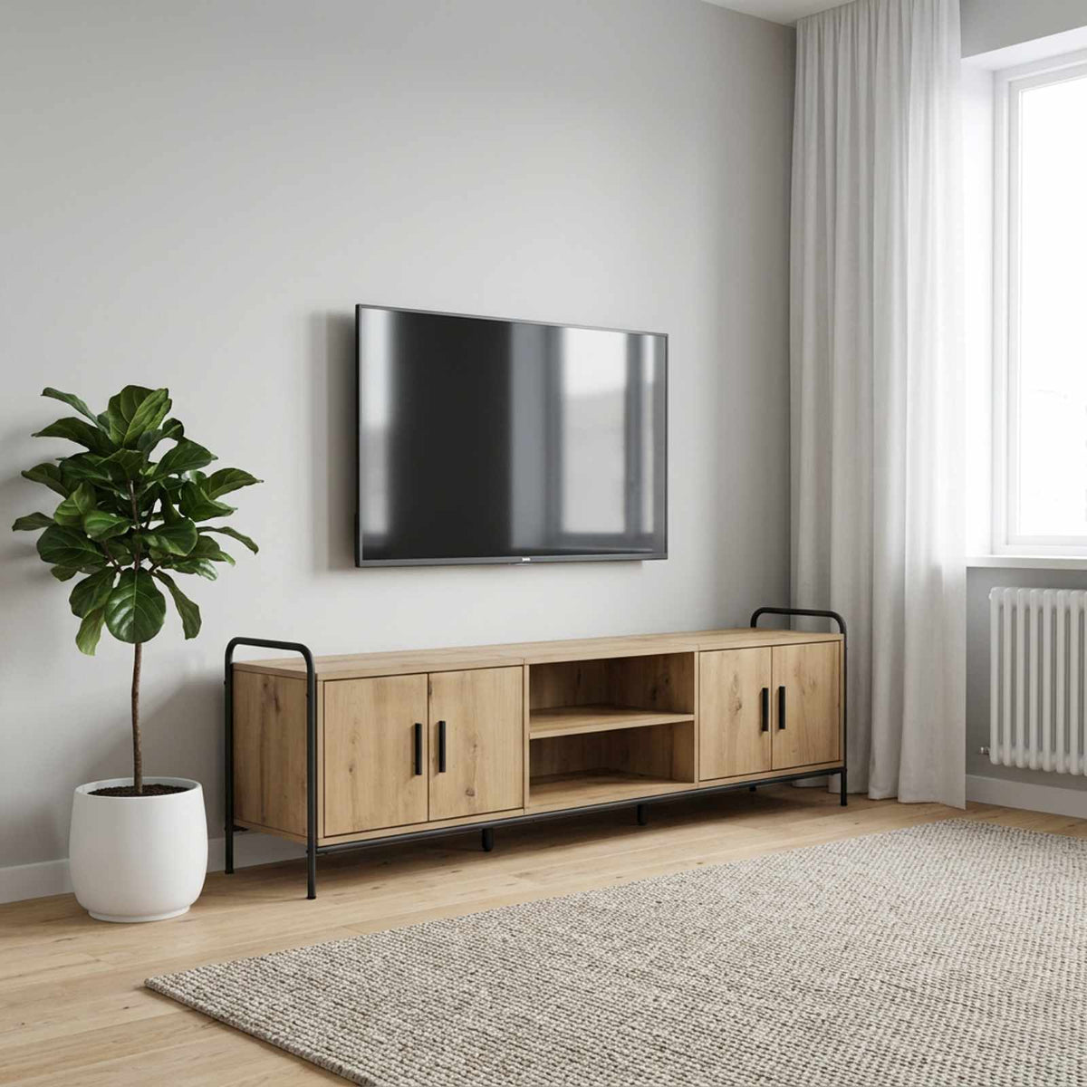 vidaXL TV Cabinet 167.5 x 33 x 50 cm Artisan Oak Engineered Wood