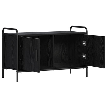 vidaXL TV Cabinet 79.5 x 33 x 50 cm Black Oak Engineered Wood