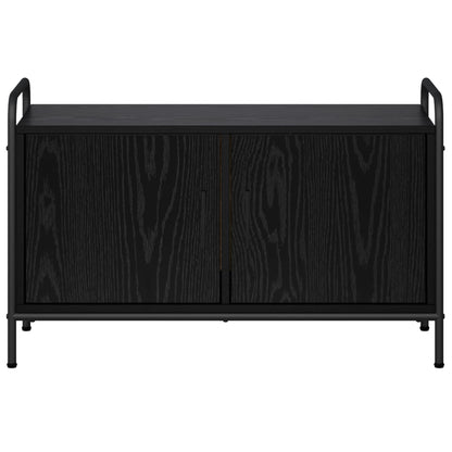 vidaXL TV Cabinet 79.5 x 33 x 50 cm Black Oak Engineered Wood