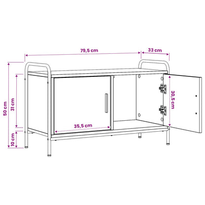 vidaXL TV Cabinet 79.5 x 33 x 50 cm Black Oak Engineered Wood