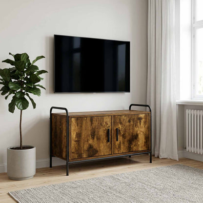 vidaXL TV Cabinet 79.5 x 33 x 50 cm Smoked Oak Engineered Wood