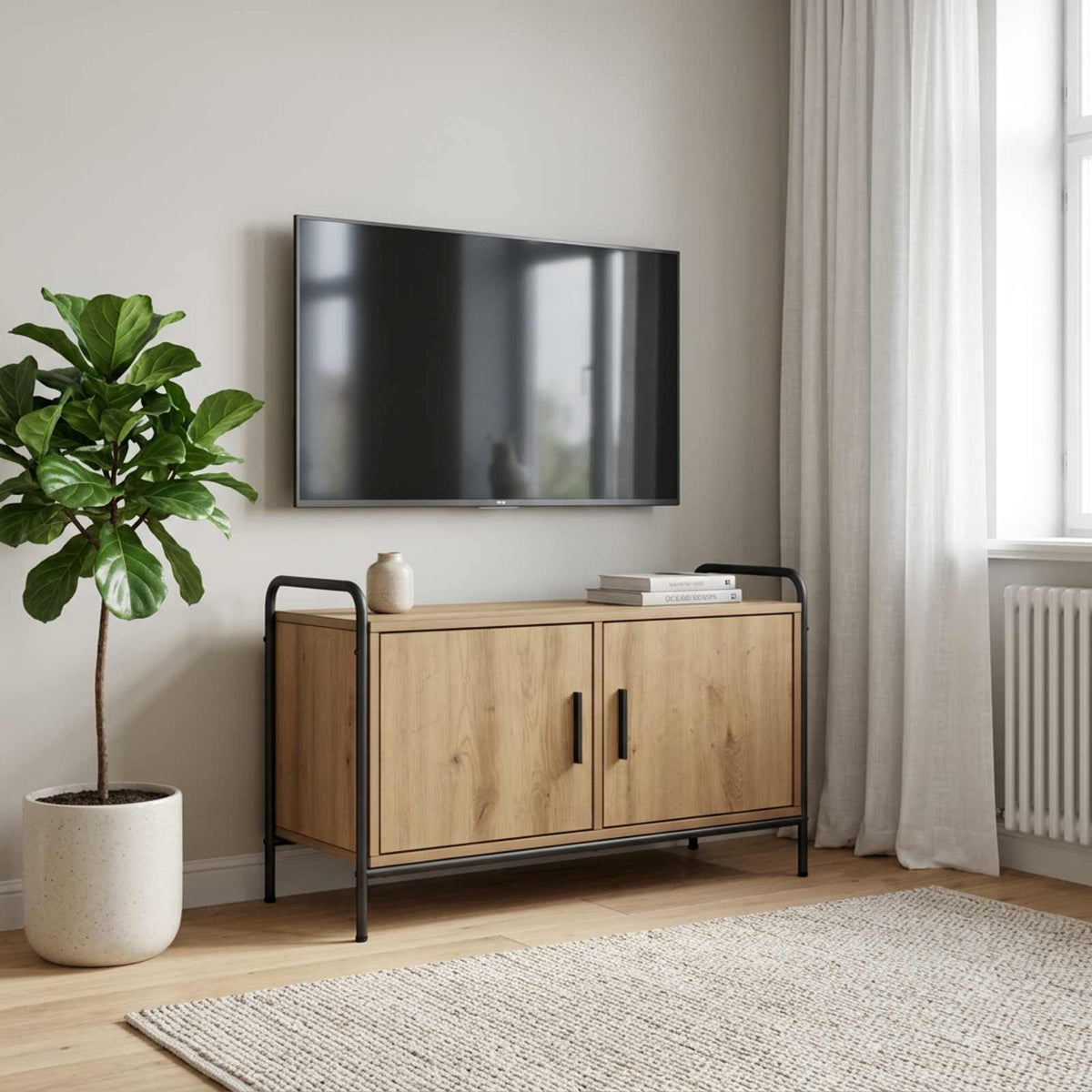 vidaXL TV Cabinet 79.5 x 33 x 50 cm Artisan Oak Engineered Wood