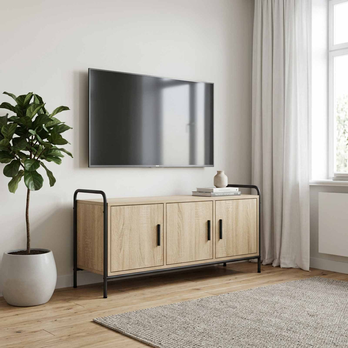 vidaXL TV Cabinet 99 x 33 x 50 cm Sonoma Oak Engineered Wood
