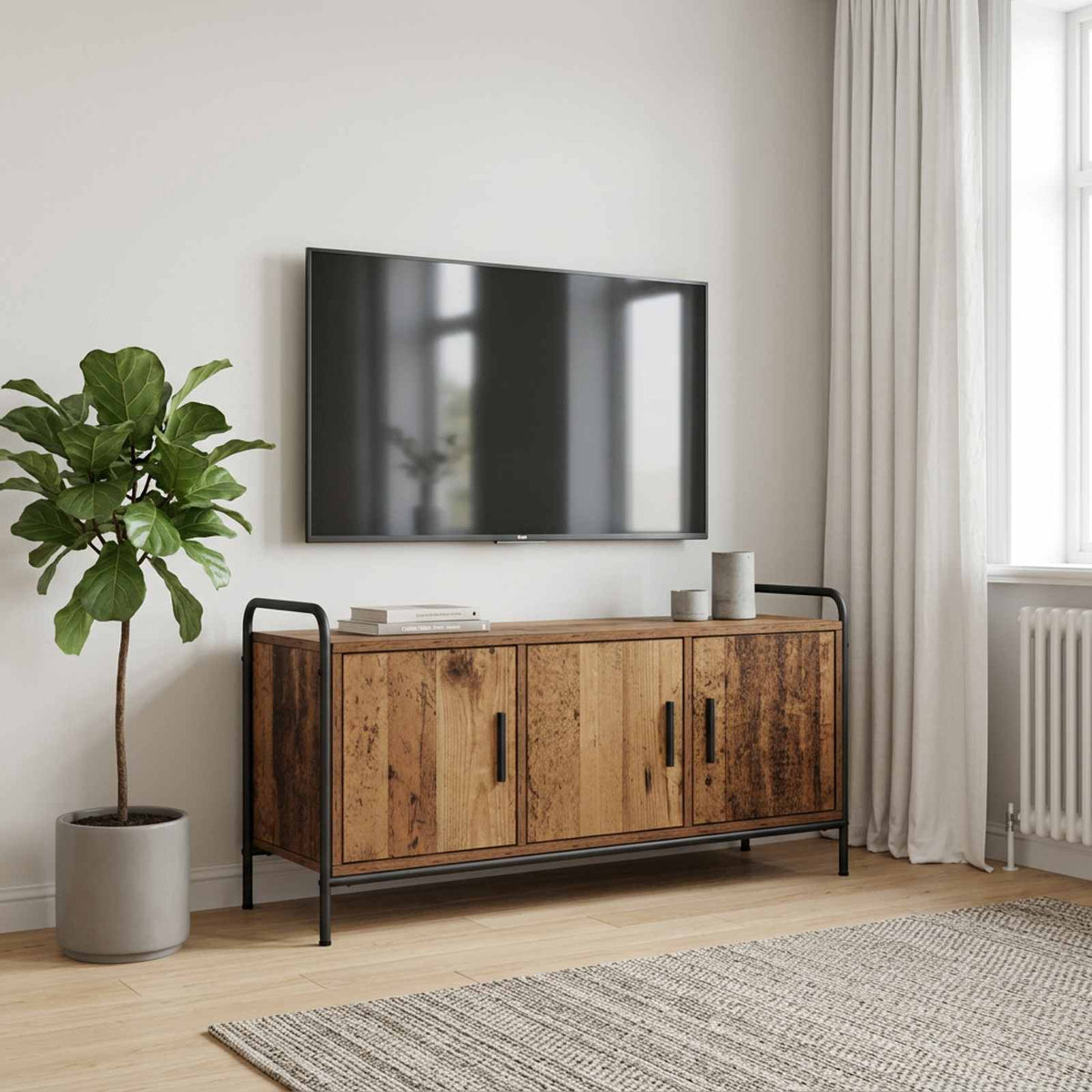 vidaXL TV Cabinet 99 x 33 x 50 cm Old Wood Engineered Wood