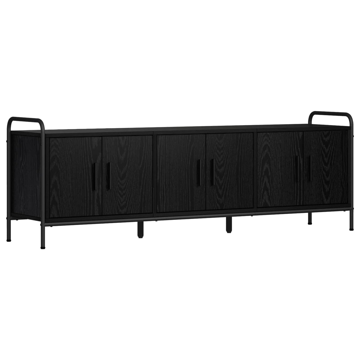 vidaXL TV Cabinet 146 x 33 x 50 cm Black Oak Engineered Wood