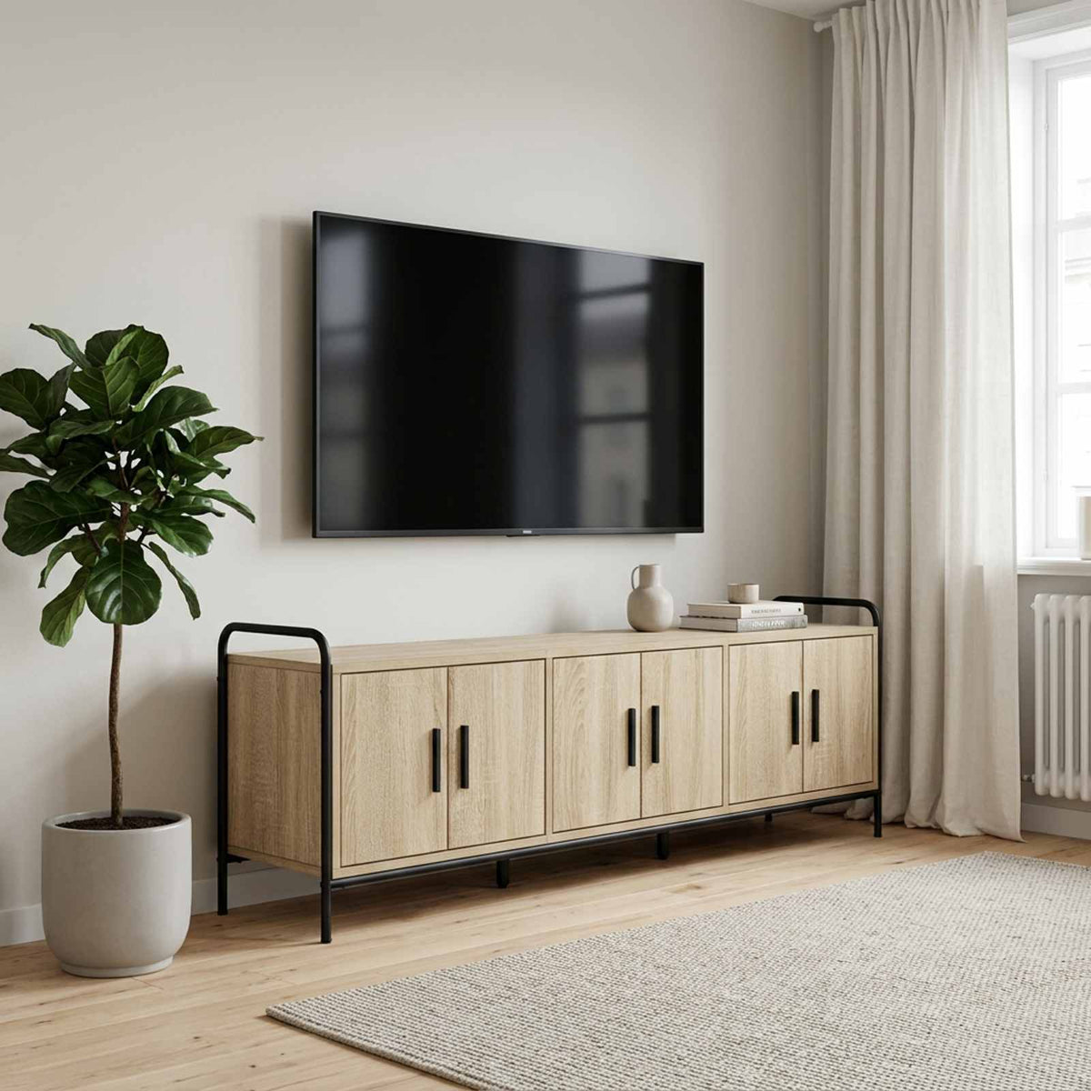 vidaXL TV Cabinet 146 x 33 x 50 cm Sonoma Oak Engineered Wood
