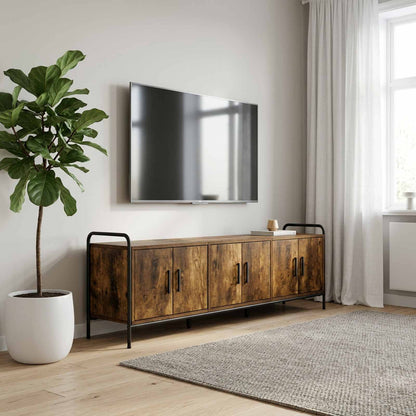 vidaXL TV Cabinet 146 x 33 x 50 cm Smoked Oak Engineered Wood
