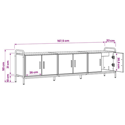 vidaXL TV Cabinet 167.5 x 33 x 50 cm Grey Sonoma Engineered Wood