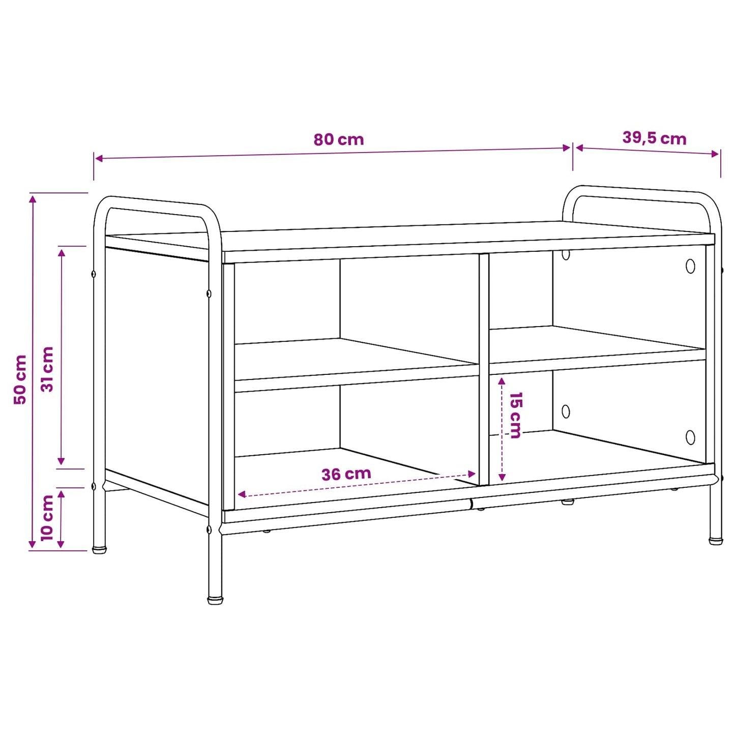 vidaXL TV Cabinet 80 x 39.5 x 50 cm Black Oak Engineered Wood