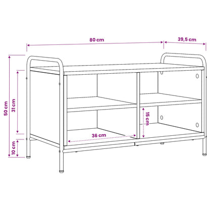 vidaXL TV Cabinet 80 x 39.5 x 50 cm Black Oak Engineered Wood