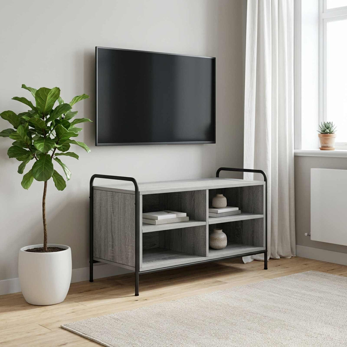 vidaXL TV Cabinet 80 x 39.5 x 50 cm Grey Sonoma Engineered Wood