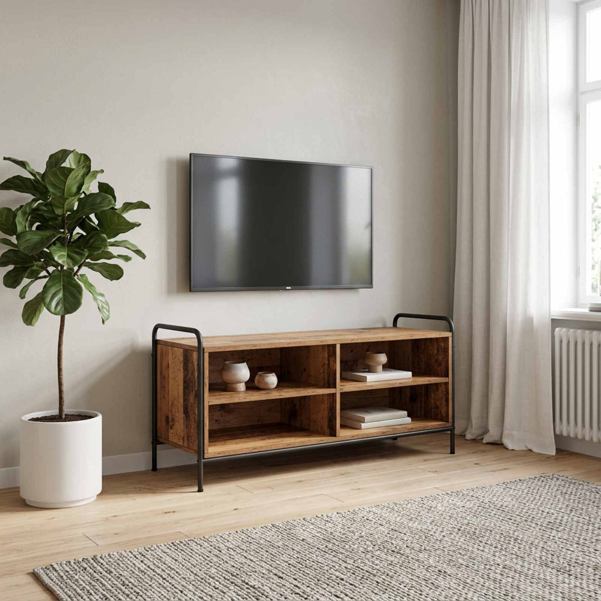 vidaXL TV Cabinet 100 x 39.5 x 50 cm Old Wood Engineered Wood