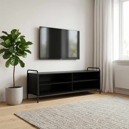 vidaXL TV Cabinet 140 x 39.5 x 50 cm Black Oak Engineered Wood