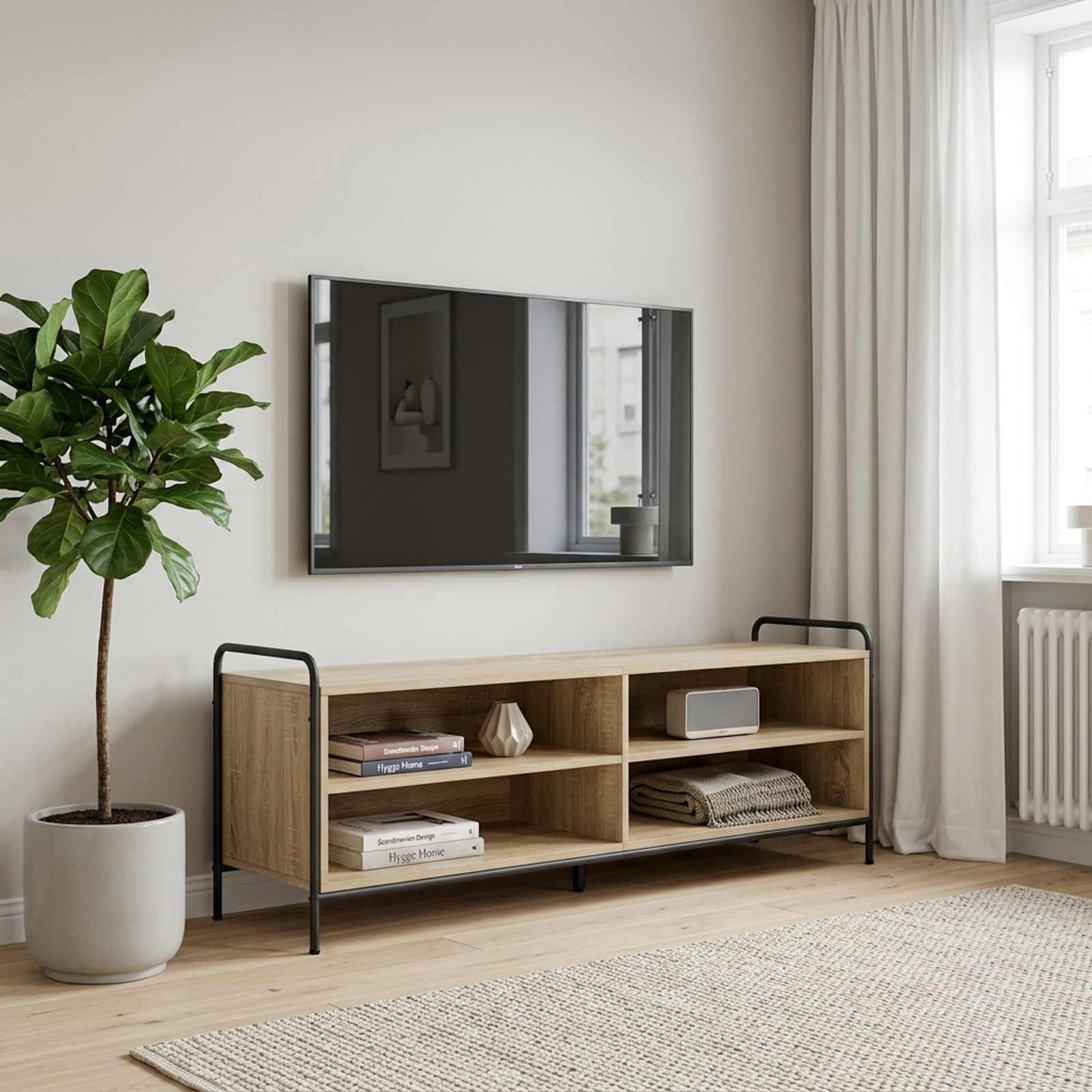 vidaXL TV Cabinet 140 x 39.5 x 50 cm Sonoma Oak Engineered Wood