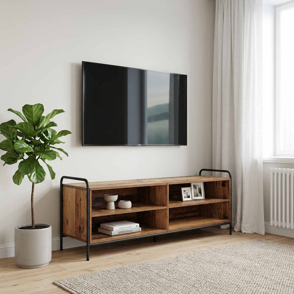 vidaXL TV Cabinet 140 x 39.5 x 50 cm Old Wood Engineered Wood