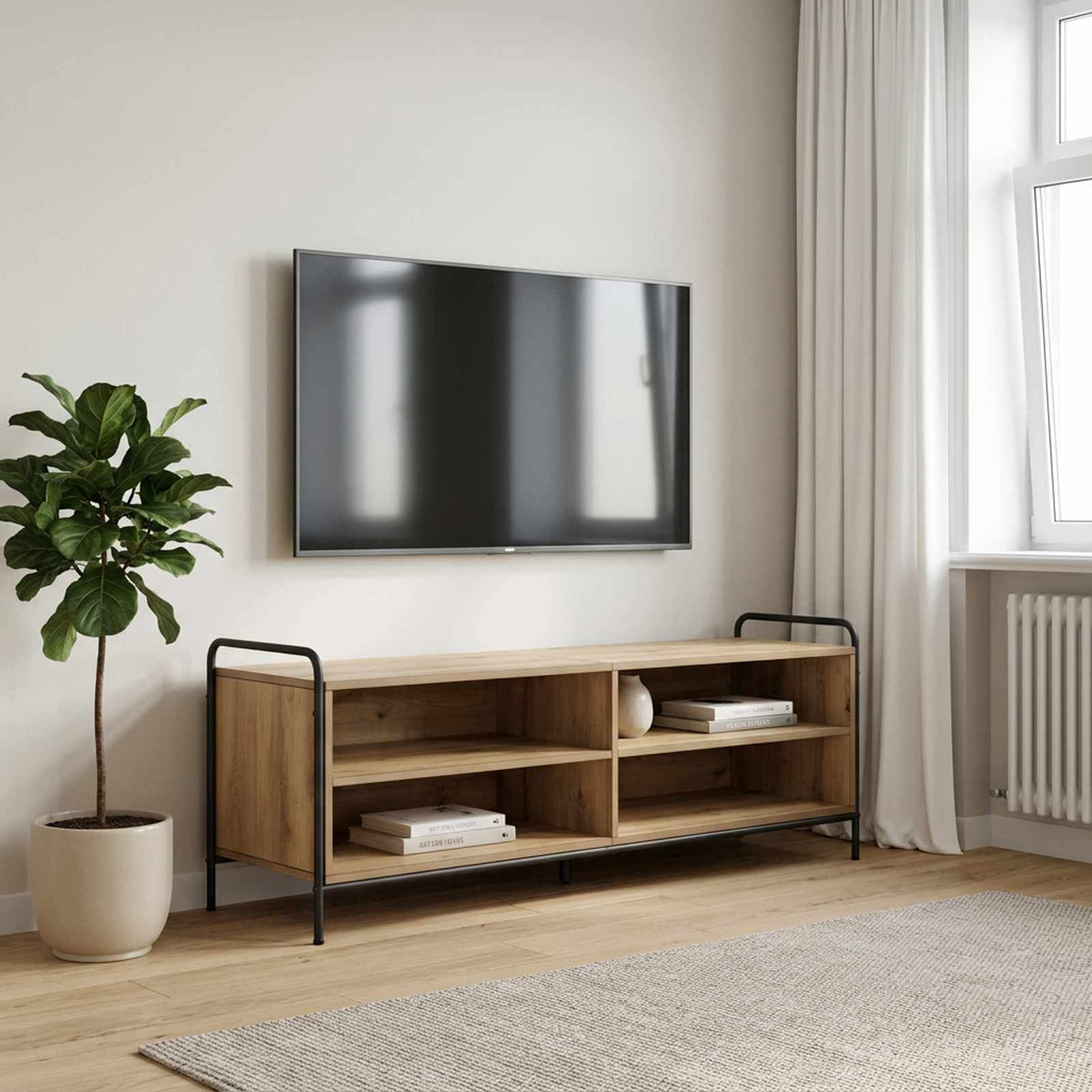 vidaXL TV Cabinet 140 x 39.5 x 50 cm Artisan Oak Engineered Wood