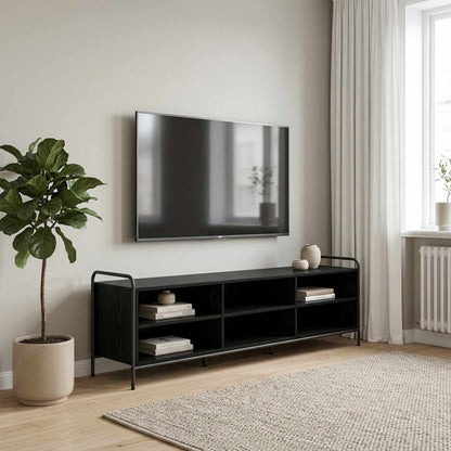 vidaXL TV Cabinet 167.5 x 36.5 x 50 cm Black Oak Engineered Wood