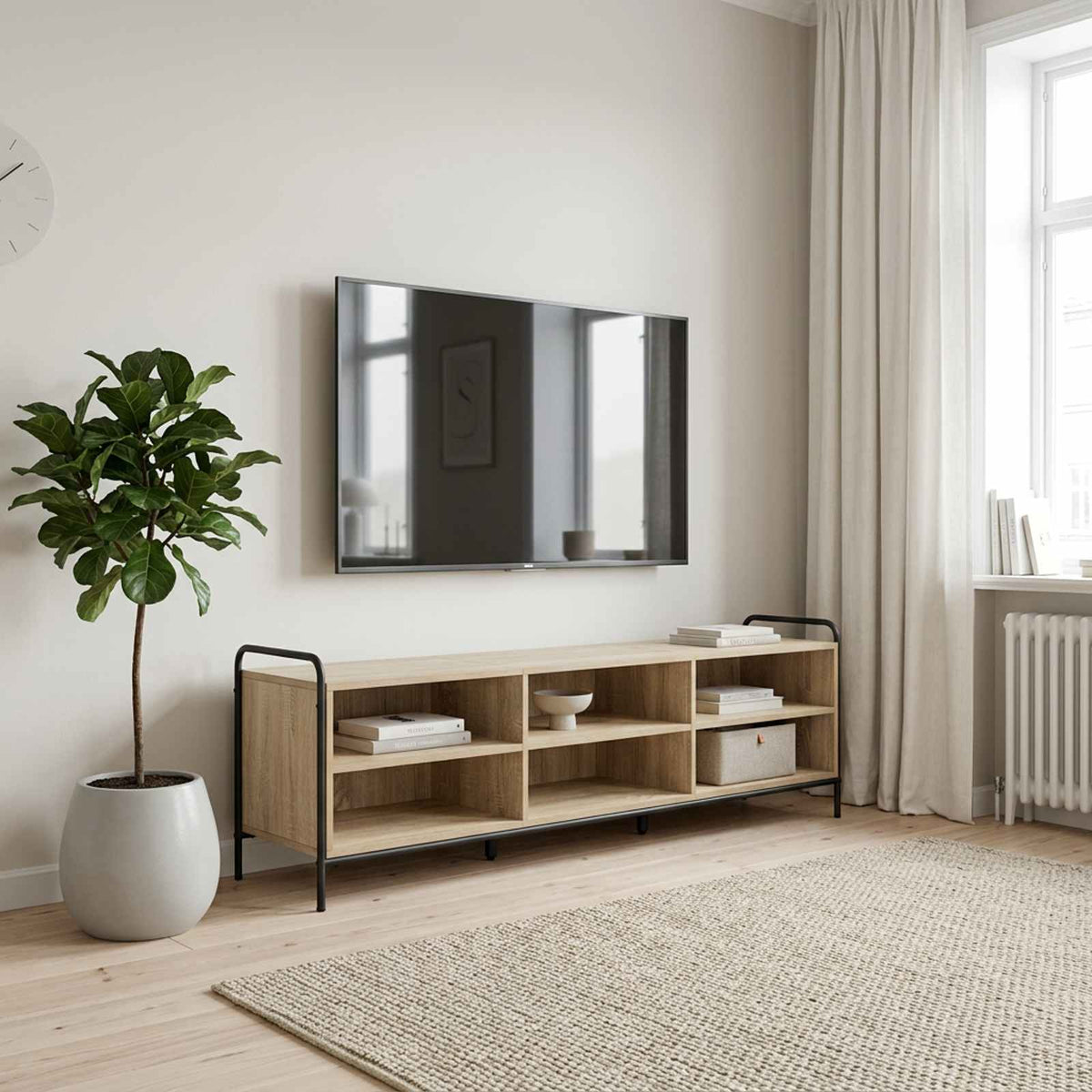 vidaXL TV Cabinet 167.5 x 36.5 x 50 cm Sonoma Oak Engineered Wood