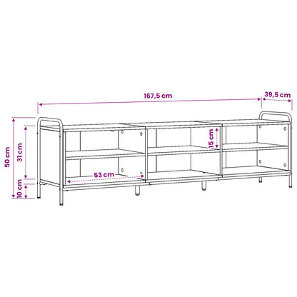 vidaXL TV Cabinet 167.5 x 36.5 x 50 cm Smoked Oak Engineered Wood