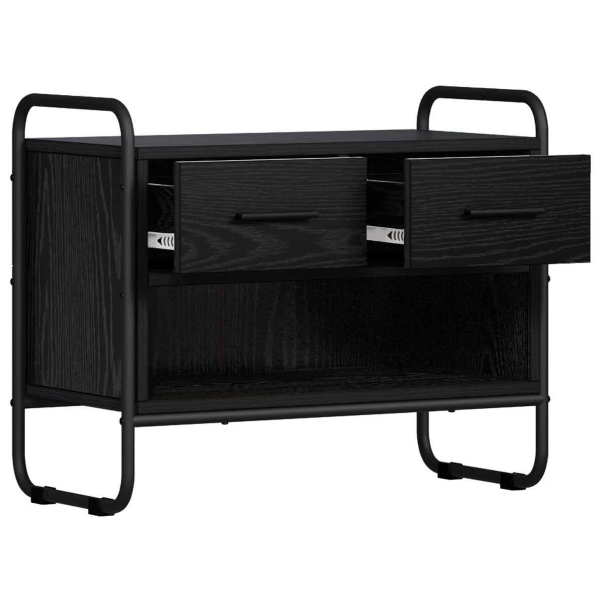 vidaXL TV Cabinet 60 x 30 x 50 cm Black Oak Engineered Wood