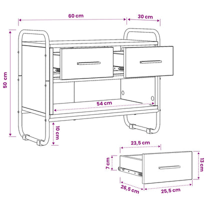 vidaXL TV Cabinet 60 x 30 x 50 cm Sonoma Oak Engineered Wood