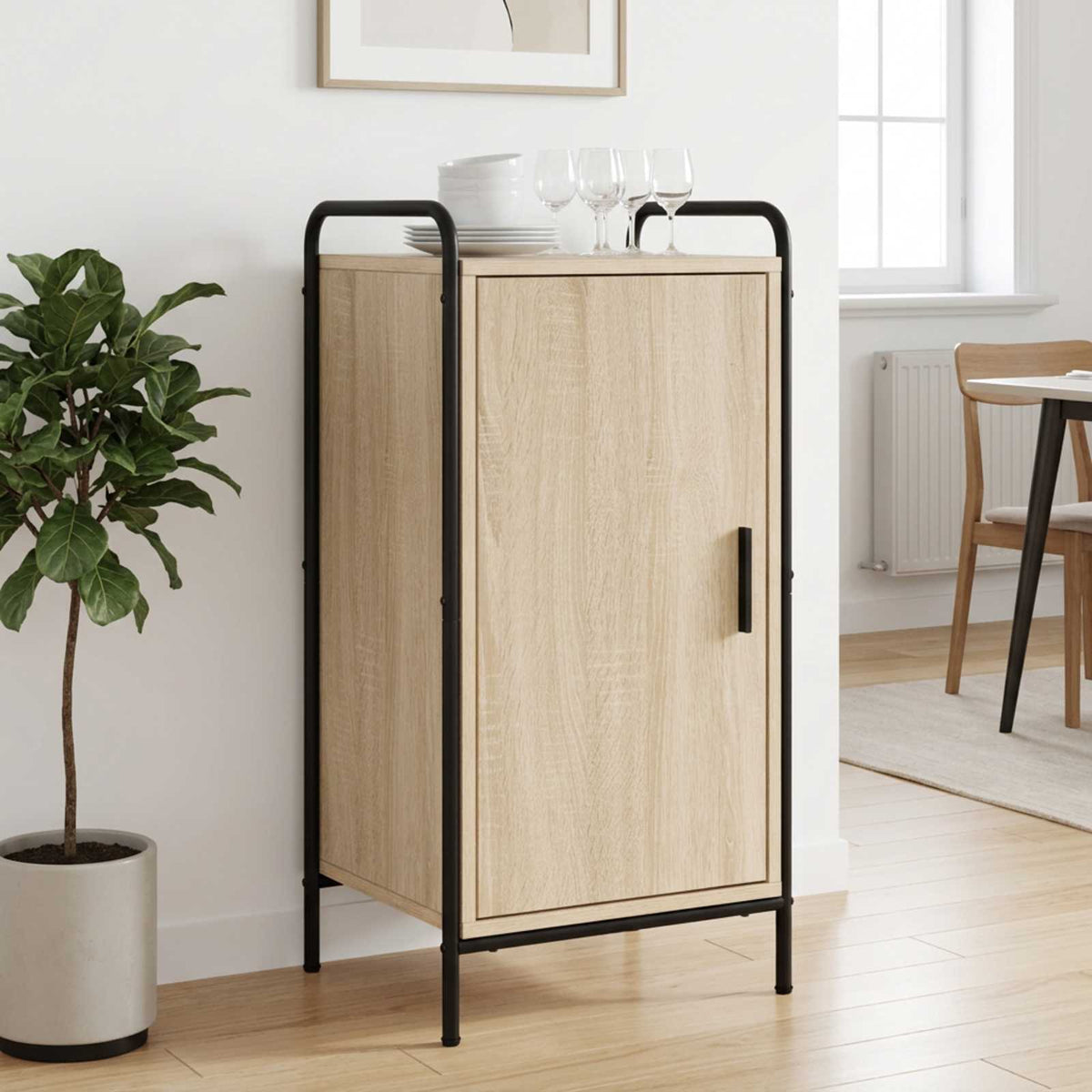 vidaXL Sideboard Sonoma Oak 40 x 33 x 80.5 cm Engineered Wood
