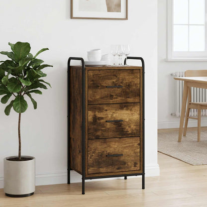 vidaXL Sideboard Smoked Oak 40 x 33 x 80.5 cm Engineered Wood