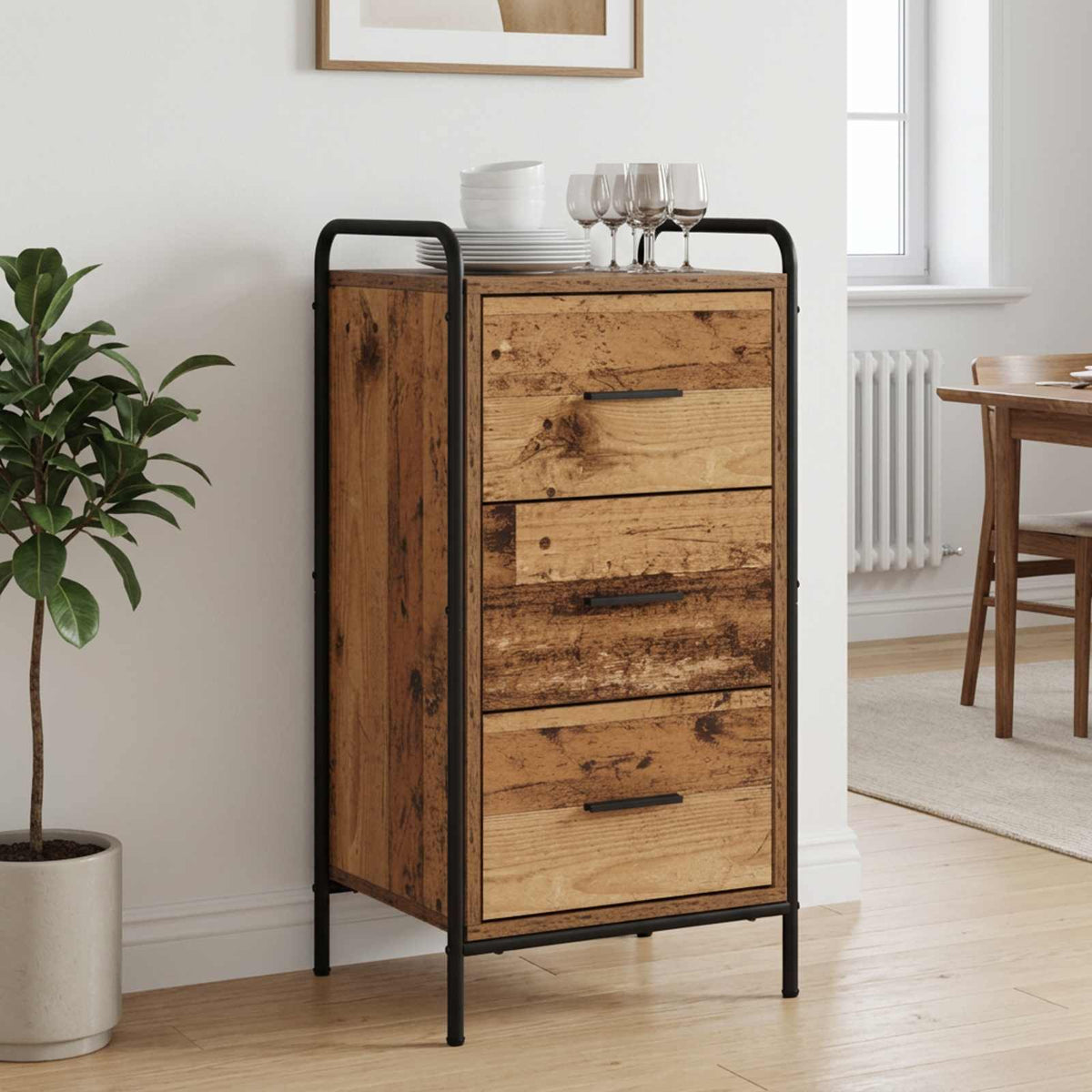 vidaXL Sideboard Old Wood 40 x 33 x 80.5 cm Engineered Wood