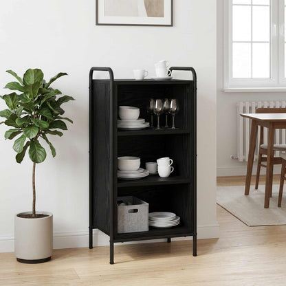 vidaXL Sideboard Black Oak 40 x 33 x 80.5 cm Engineered Wood