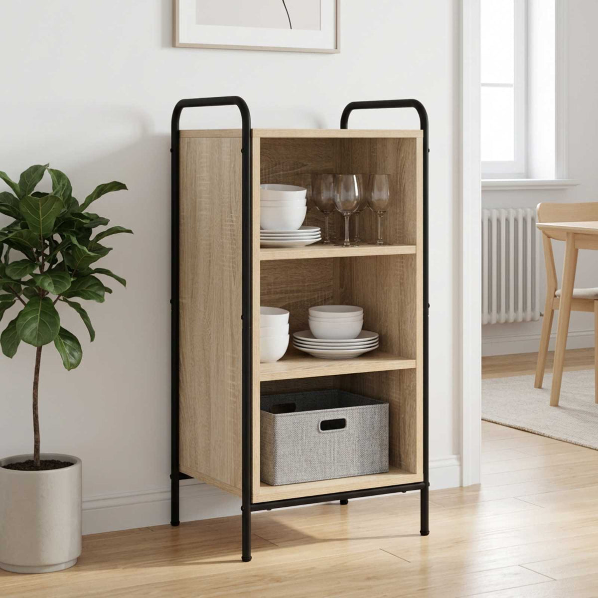 vidaXL Sideboard Sonoma Oak 40 x 33 x 80.5 cm Engineered Wood
