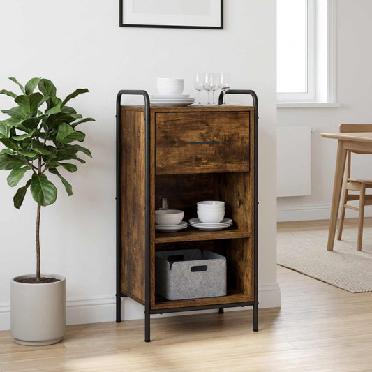 vidaXL Sideboard Smoked Oak 40 x 33 x 80.5 cm Engineered Wood