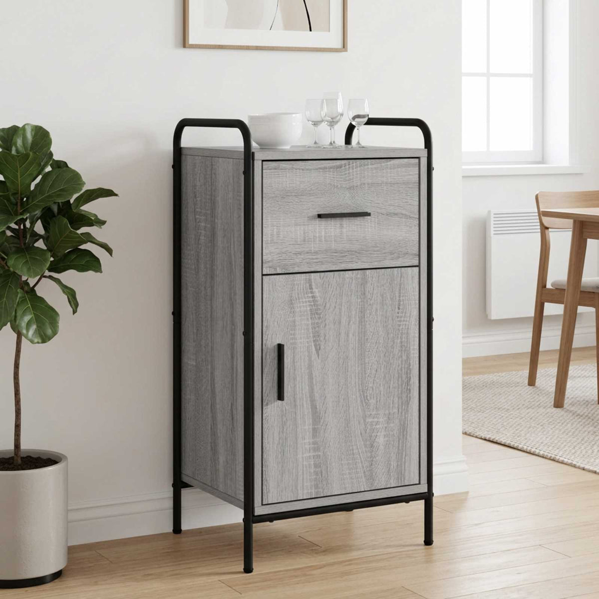 vidaXL Sideboard Grey Sonoma 40 x 33 x 80.5 cm Engineered Wood