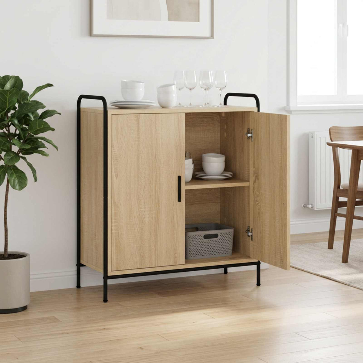 vidaXL Sideboard Sonoma Oak 73 x 33 x 81 cm Engineered Wood