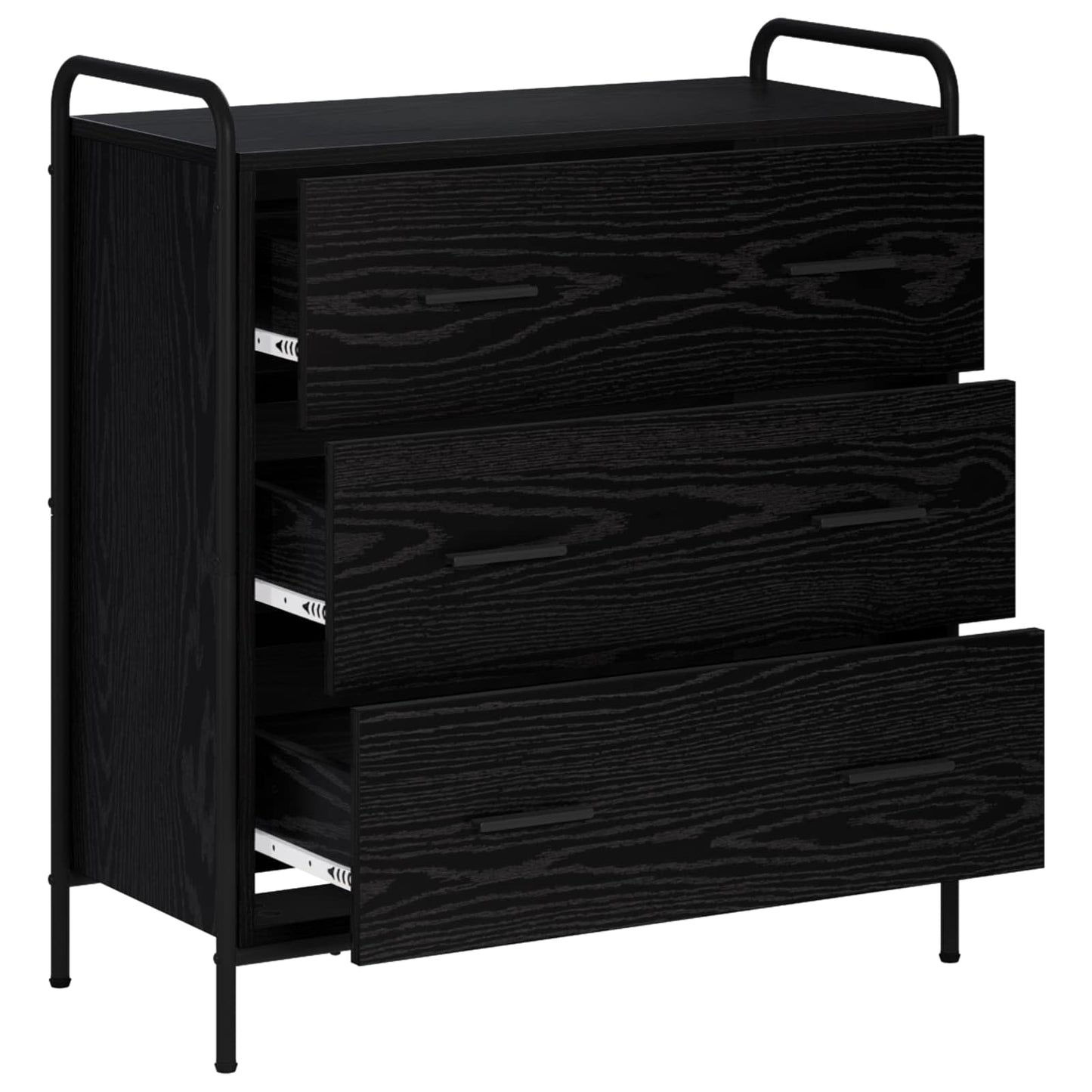 vidaXL Sideboard Black Oak 73 x 33 x 81 cm Engineered Wood