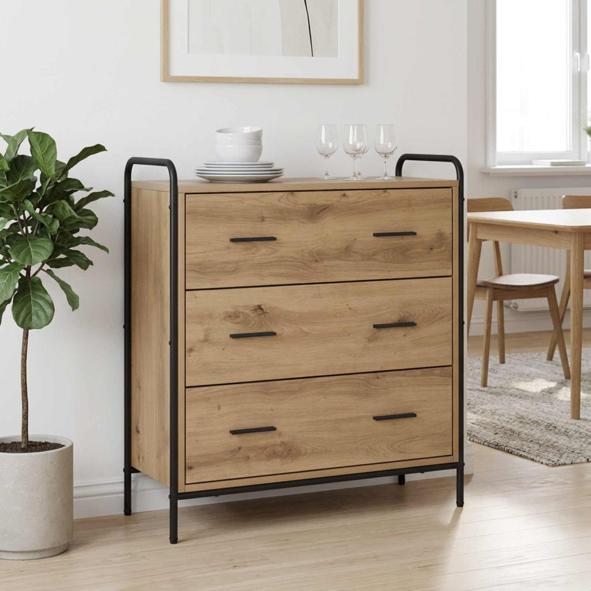 vidaXL Sideboard Artisan Oak 73 x 33 x 81 cm Engineered Wood