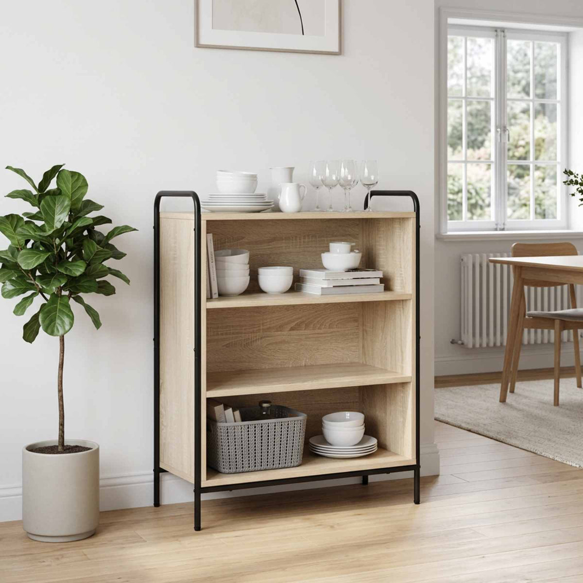 vidaXL Sideboard Sonoma Oak 73 x 33 x 81 cm Engineered Wood